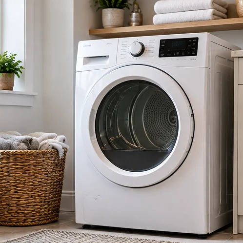 Dryer appliance in a modern home